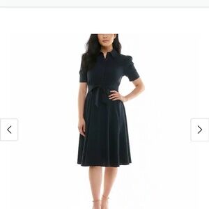 Nanette Lepore Very Black Collard Fir & Flare Dress Size 10 NWT